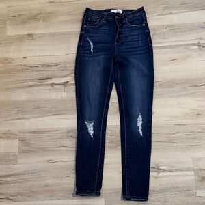 KanCan Midnight Blue Ripped Skinny Jeans